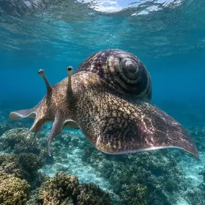 Manta ray + Snail